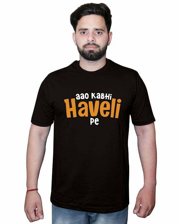 Aao Kabhi Haveli Pe T Shirt Black Front