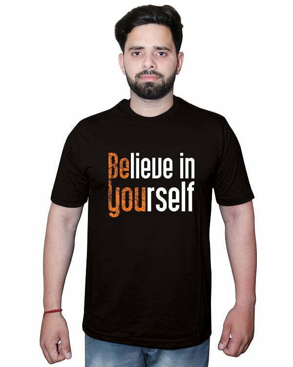 Believe in Yourself T Shirt Black Front