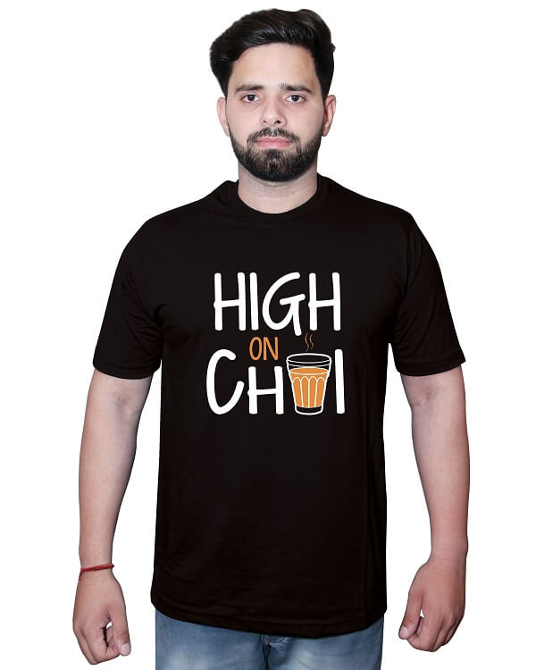 High on Chai T Shirt Black Front