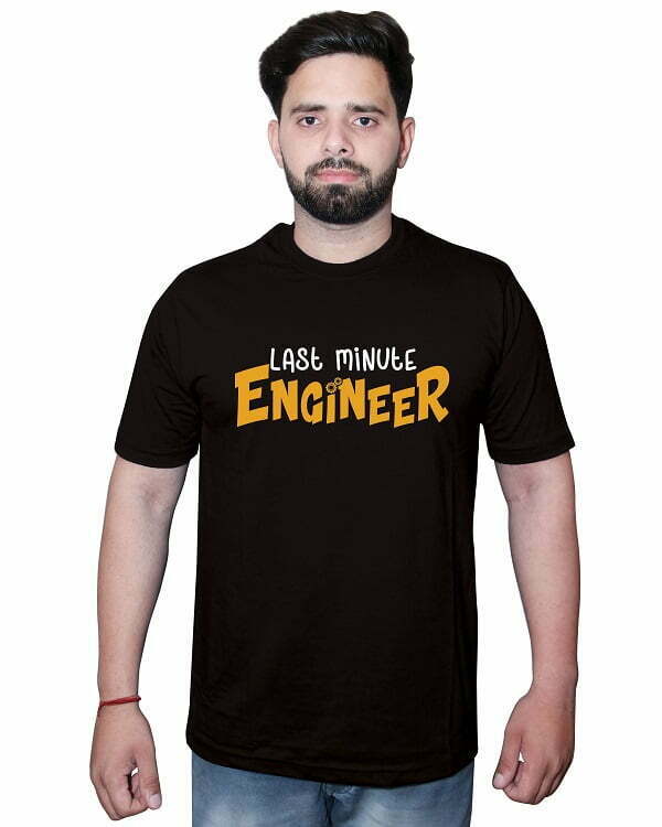 Last Minute Engineer T Shirt Black Front