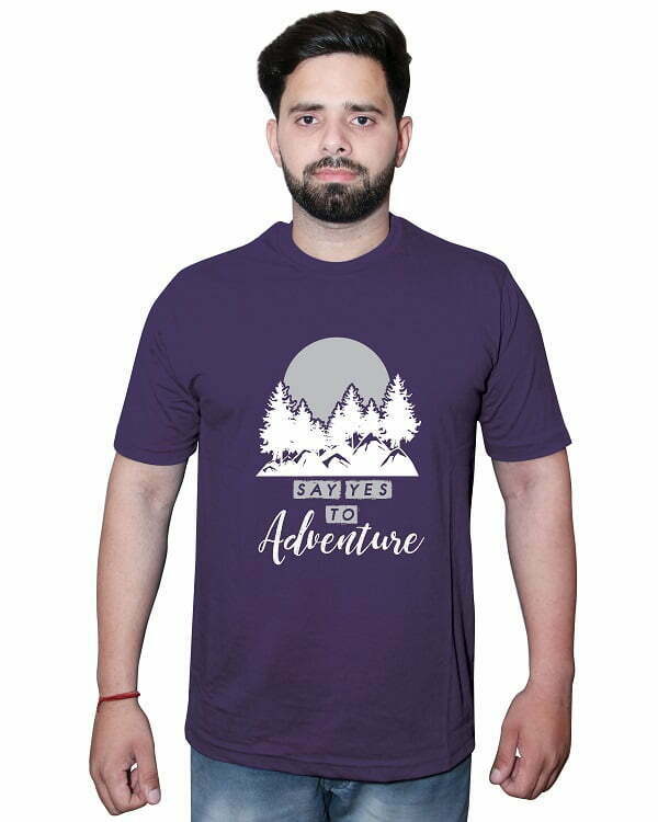 Say yes to adventure T Shirt Purple Front