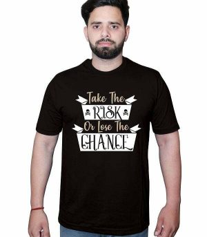 Take the Risk or Lose the Chance Tshirt Black Front1